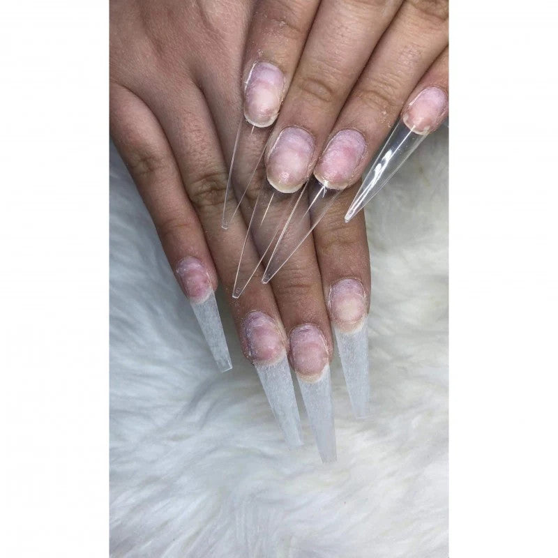 2XL Stiletto Tips - Clear (500 pcs)