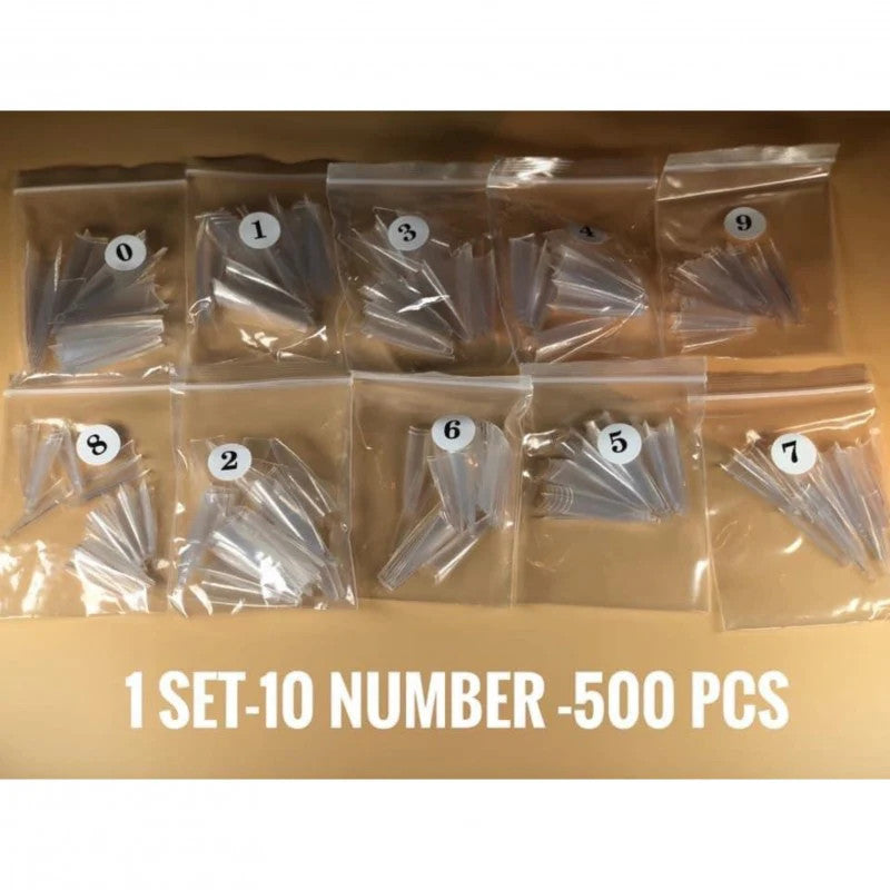 2XL Stiletto Tips - Clear (500 pcs)