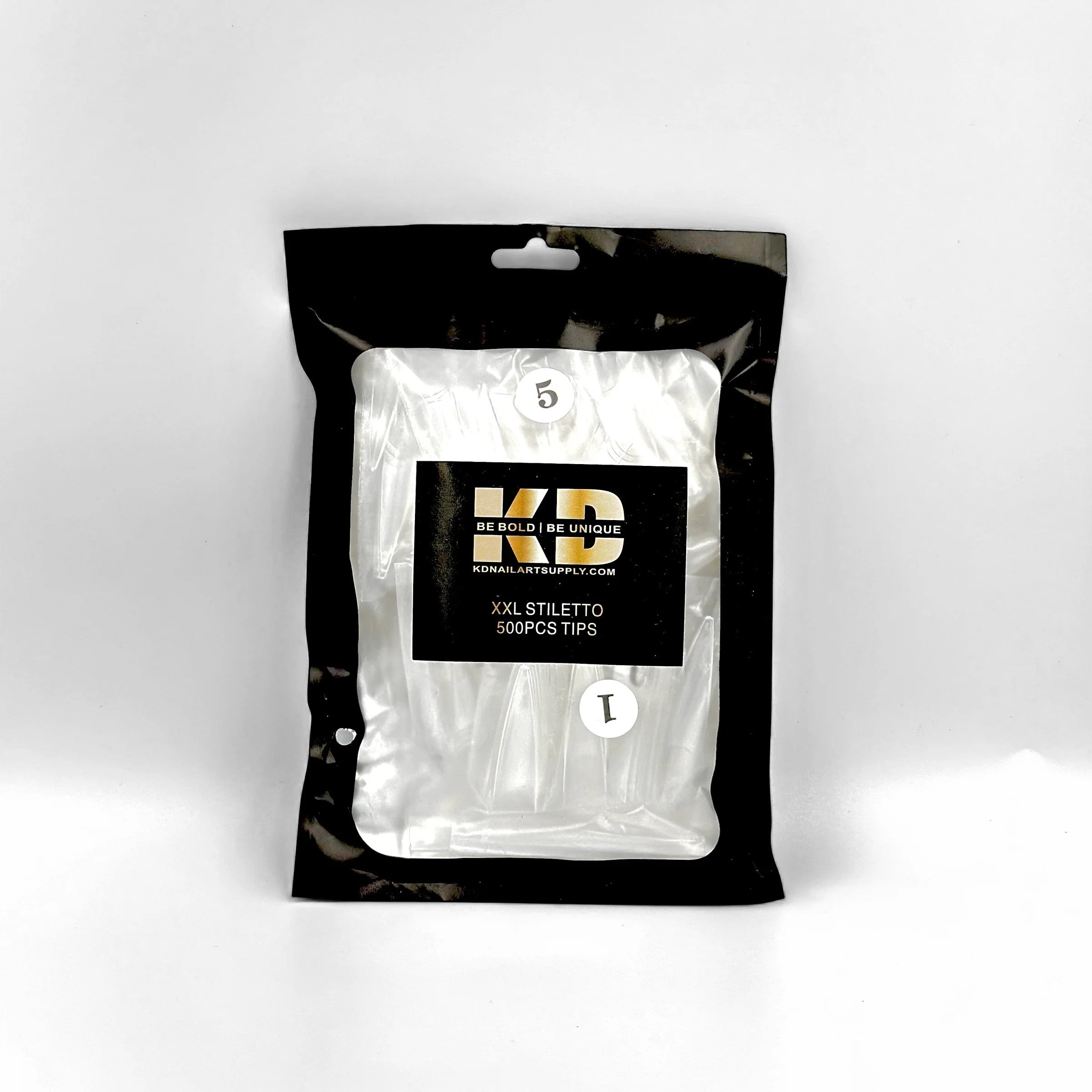 2XL Stiletto Tips - Clear (500 pcs)